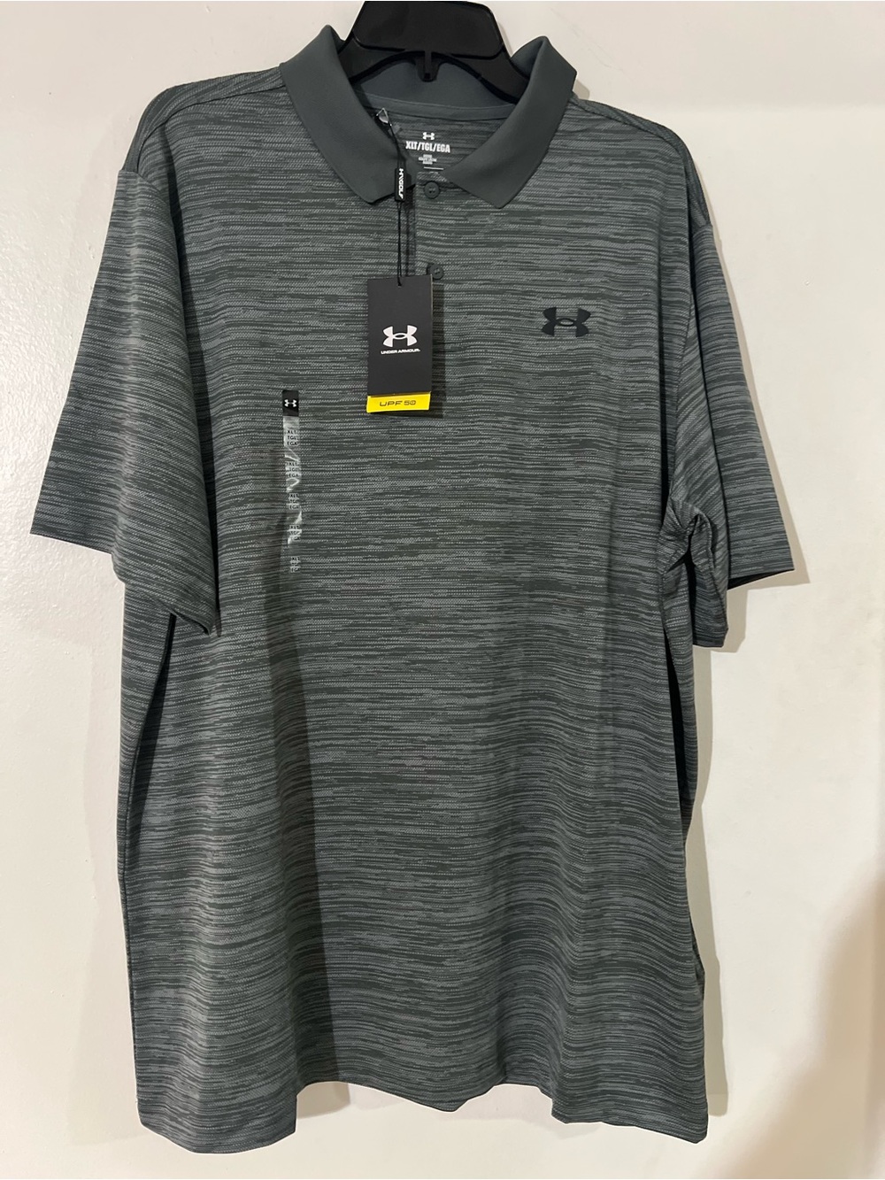 Under Armour Men's Heathered Charcoal Performance Polo Sz 2xl